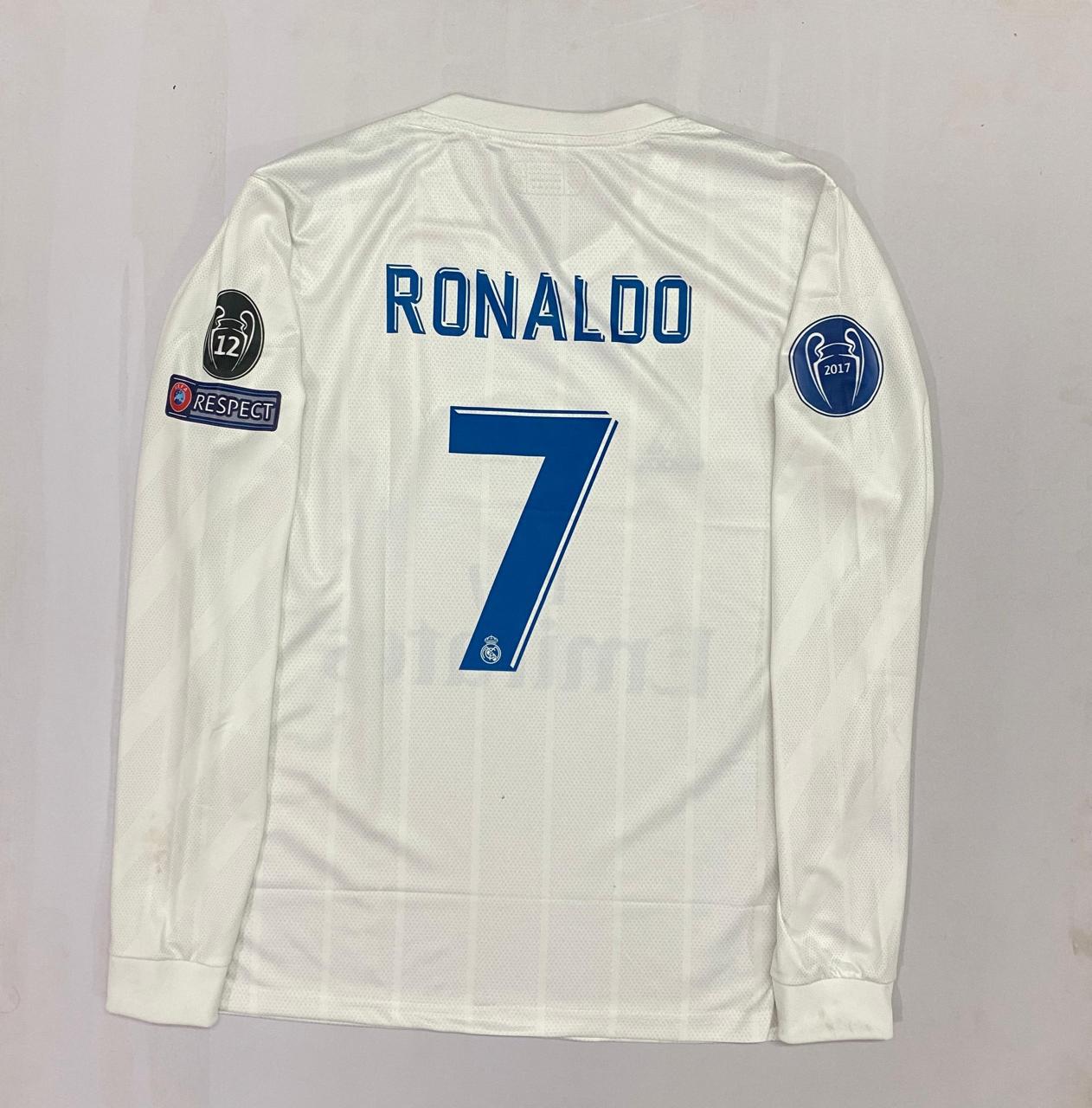 REAL MADRID 20017-18 HOME KIT RONALDO FULLSLEEVE