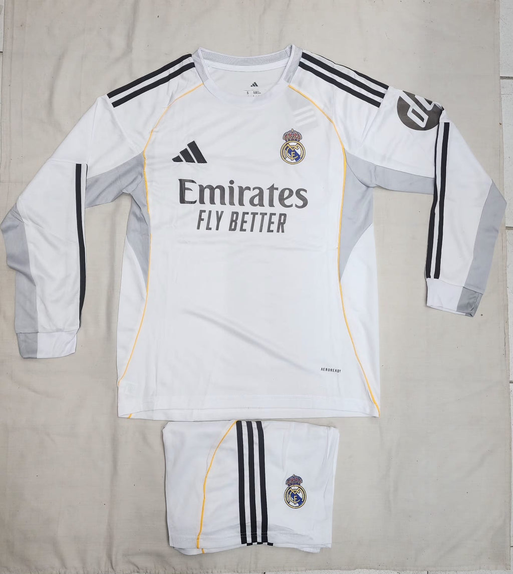 REAL MADRID FULL SLEEVES FAN VERSION WITH SHORTS