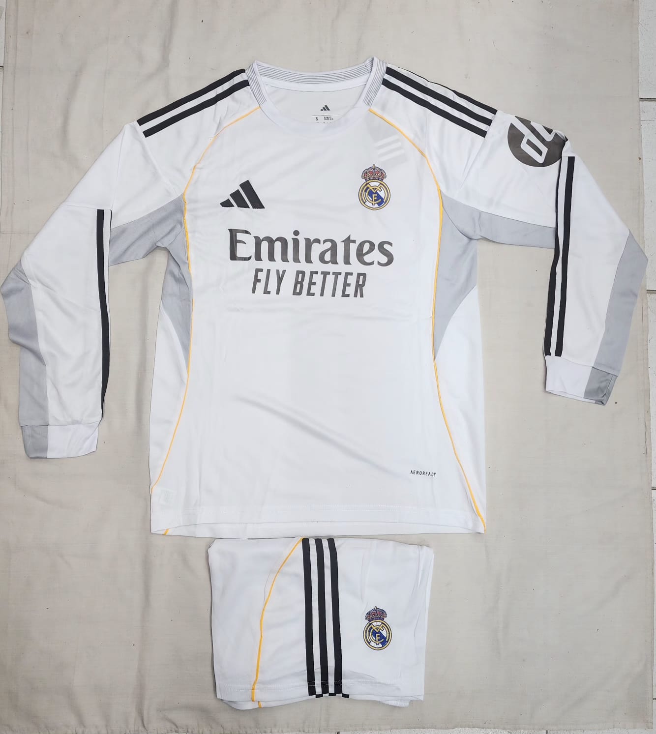 REAL MADRID FULL SLEEVES FAN VERSION WITH SHORTS