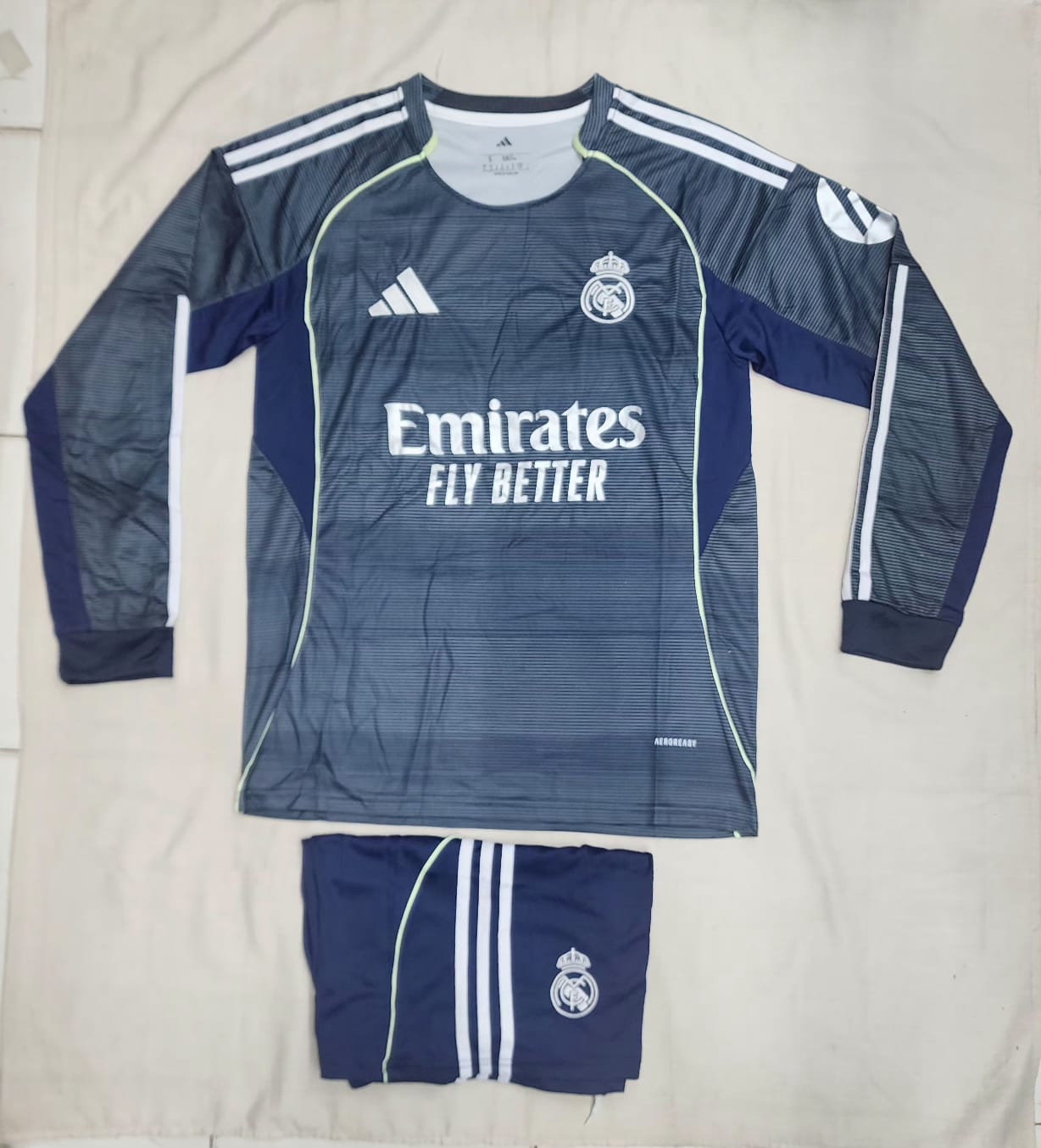 REAL MADRID FULL SLEEVES FAN VERSION WITH SHORTS