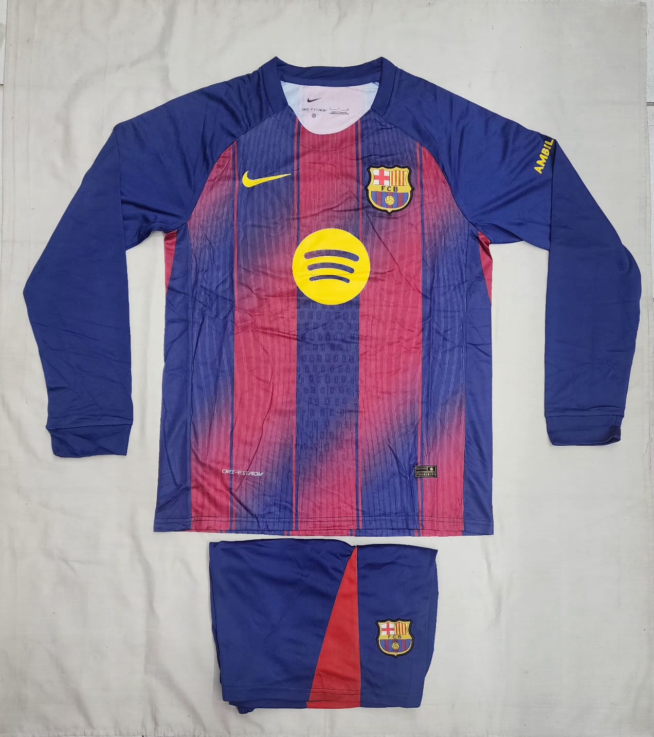BARCA FULL SLEEVES FAN VERSION WITH SHORTS